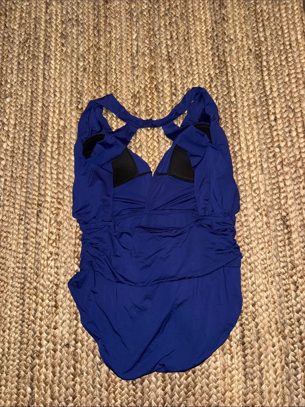 Badgley Mischka Deep Blue One-Piece Swim Bodysuit